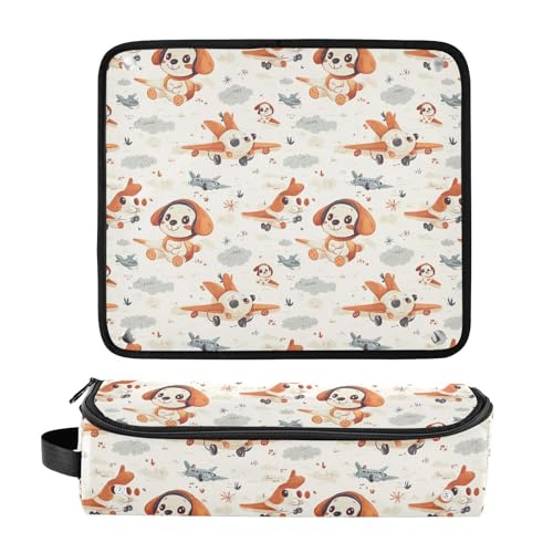Bolsa de viaje resistente al calor para herramientas de cabello Cute Dog Marble - organizador portátil para planchas, rizadores y accesorios de cuidado del cabello miniatura 3