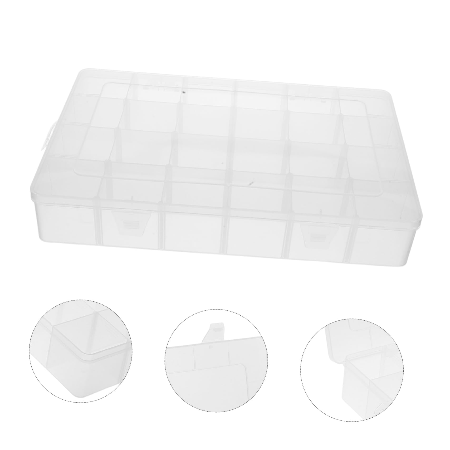 SHINEOFI 2stücke Kunststoffbox mit Abnehmbaren Fächern Transparenter Aufbewahrungsbehälter für Kleinteile Organizer-Box mit Fächern für Bastelarbeiten Platzsparende Mehrzweck-kunststoffbox
