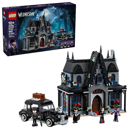 LEGO Wednesday Morticias Cottage Building Toy - Pretend Playset with Buildable Car for Kids Ages 10+ - W/Morticia Lurch Bianca & Wednesday Addams Minidolls - Gift Idea for Girls & Boys - 76786