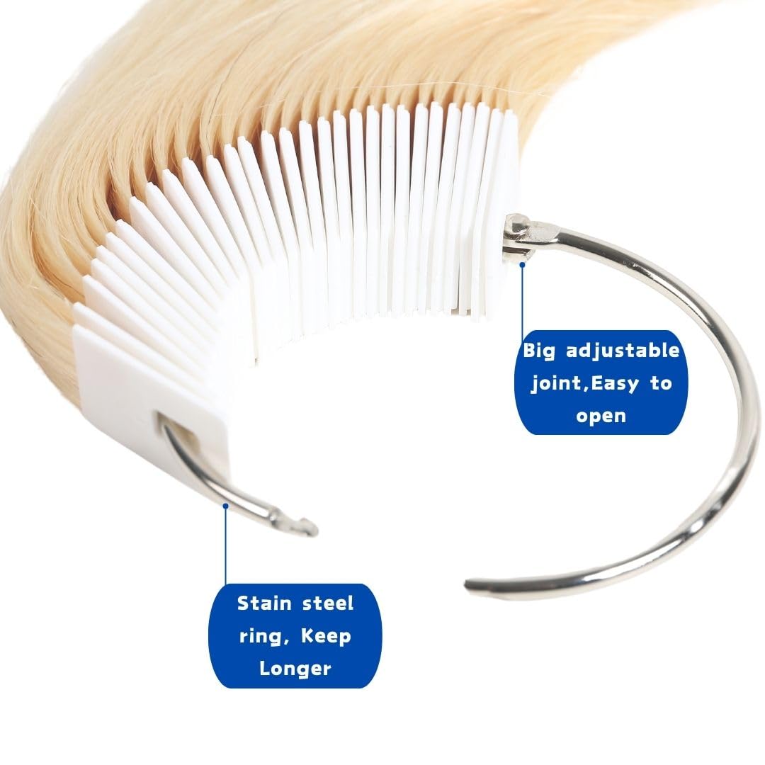 REDMENCO Hair Swatches, 100% Real Natural Virgin Human Hair, for Testing Color Sample, Lightest Blonde 30 Pieces 8 Inch