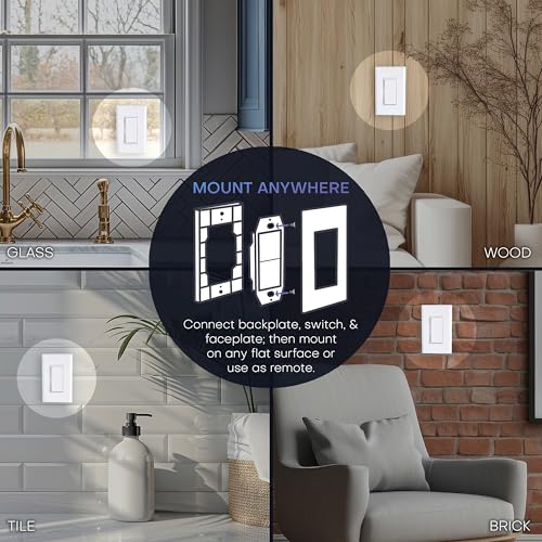 Image of RunLessWire Single Battery-Free Wireless Light Switch Kit - White