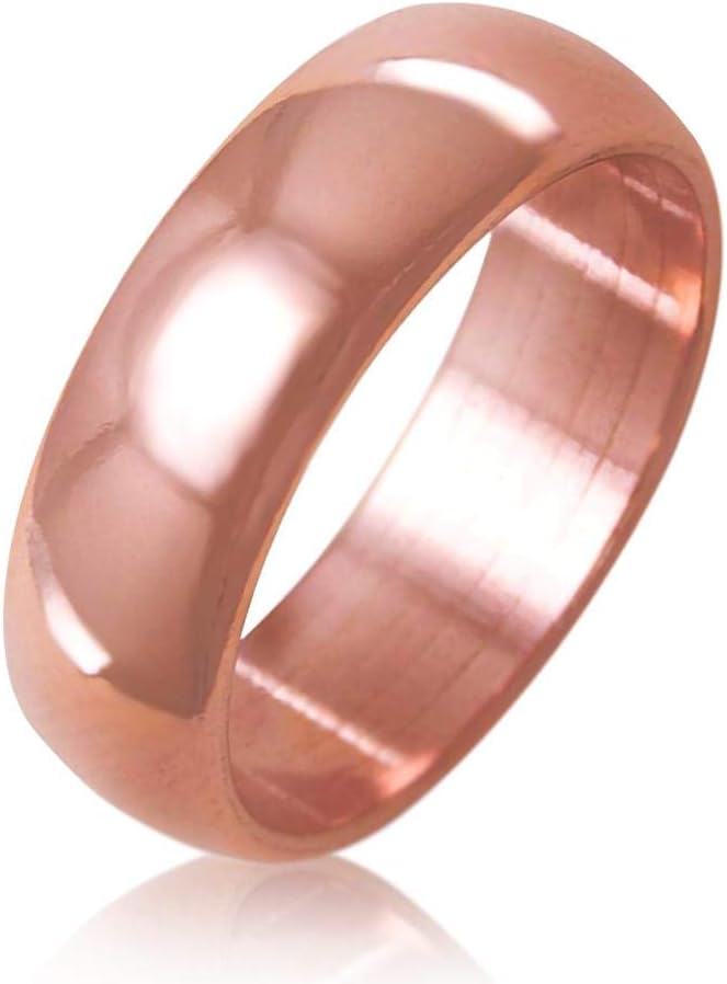IVY & BAUBLE Pure Uncoated Solid Copper Ring for Men & Women — Lab-Tested, Raw Authentic Copper Band, Wellness Jewelry, Crafted in USA, 3mm/6mm/8mm, Size 4-13
