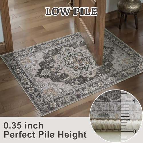 Image of Tangsoo 8x10 Washable Area Rugs for Living Room, Vintage Non Slip Large Rug