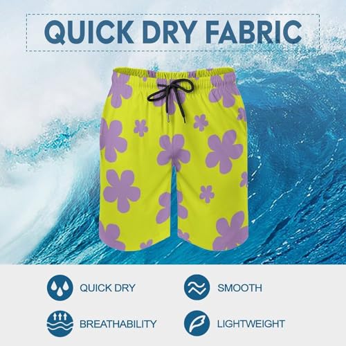 Funny Laugh HA HA Violet Men's Swim Trunks Board Shorts Mesh Liner Bathing Suits Quick Dry Beach Swimwear Pocket3