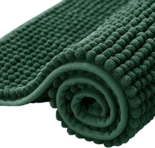 subrtex Alfombrilla de Baño Antideslizante Alfombra de Felpa de Chenille Absorbente Alfombras de Cocina Alfombra de Ducha (40×60cm,Té Verde)