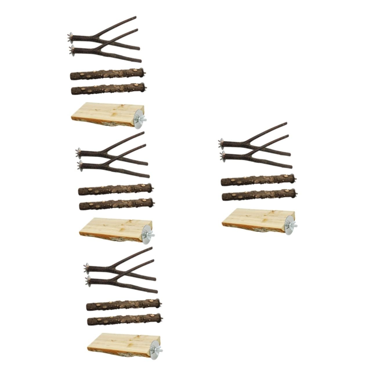 BESPORTBLE 20 Piezas Palo pie Loro Jaula pájaros Percha Madera Perchas para pájaros para periquitos Soporte para Percha pájaro Juguete Accesorios para jaulas periquitos Natural