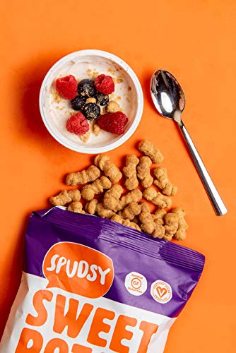 Spudsy Sweet Potato Puffs | Vegan, Gluten Free Snacks | Plant-Based, Allergen-free, Non-GMO, Kosher, Superfood Snack | Cinnamon Churro (8 Pack, 1 oz Bags)