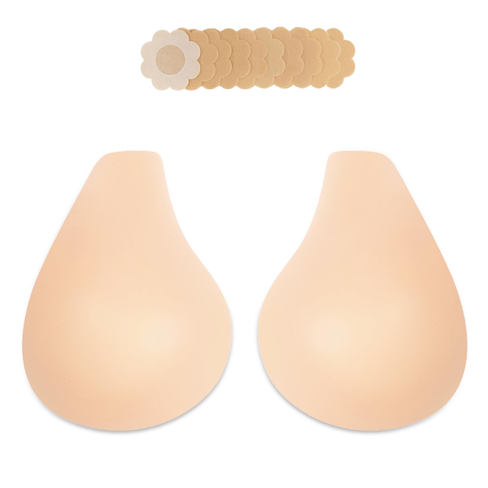Bontierie 2025 Added Lift Seamless Nipple Covers Ultra-Thin Push up Sticky Pasties Women Adhesive Bras Warm Nude