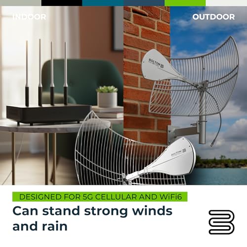 Image of Bolton Technical Long Ranger Antenna (BT974822) | Parabolic - Over 20 Miles Range | All Cell Bands: 5G, 4G, LTE | WiFi 2.4 /5 GHz WiFi 6 | High Gain Cellular /WiFi Antenna up to +28 dB | All Carriers