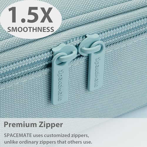 Image of SPACEMATE Pencil Case Pouch Box Bag School Supplies Girls Boys Kids, Cute Preppy Stuff Large Big Capacity Aesthetic Pen Organizer, Back to College Stationary, Powder Blue, Standard Stlye, 1800ml