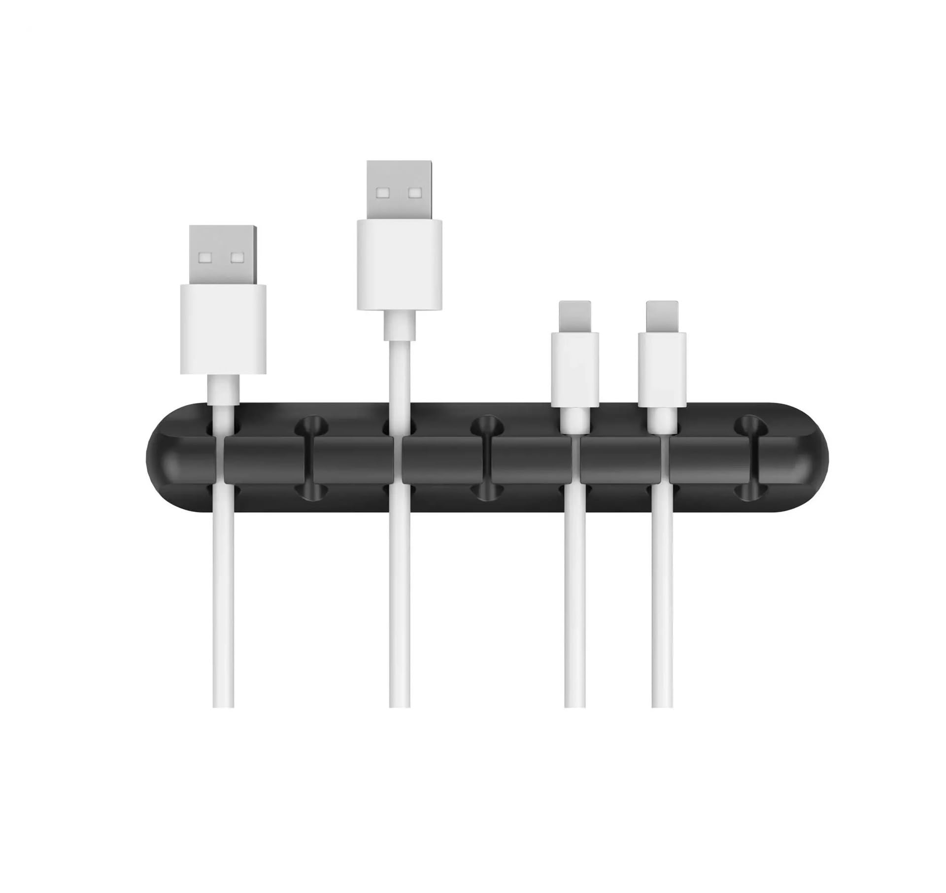 Phone Cord Holder for nightstand 12PCS Adhesive Cable Holder Cord Clips Management Organizer for Desktop USB Charging Cable Nightstand Power Cord Mouse Earphone Cable(Black 7 Hole)