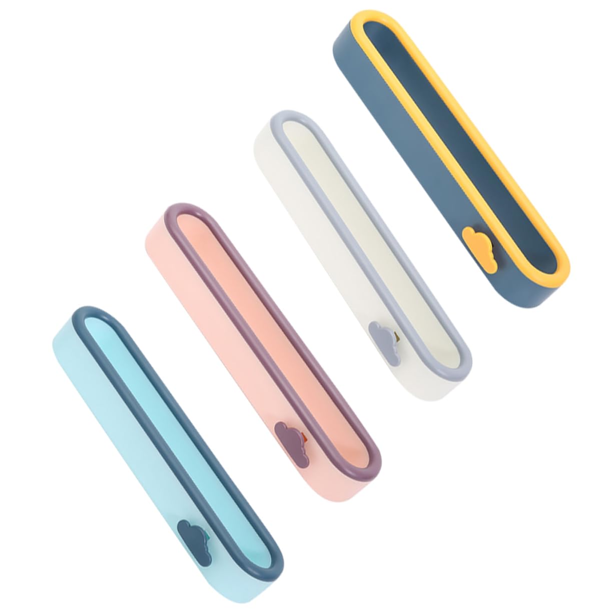 PRETYZOOM 4Pcs Wall Mounted Slippers Rack Punch Shoes Organizer for Bathroom Storage Creative Design for Tidy Home Random Color for Smooth Surfaces and Space Saving