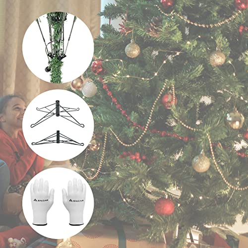 SALCAR Kunstkerstboom 210 cm met verlichting, 868 takuiteinden, incl. 550 LED verlicht en kerstboomstandaard - groen 2,1 m - Image 6