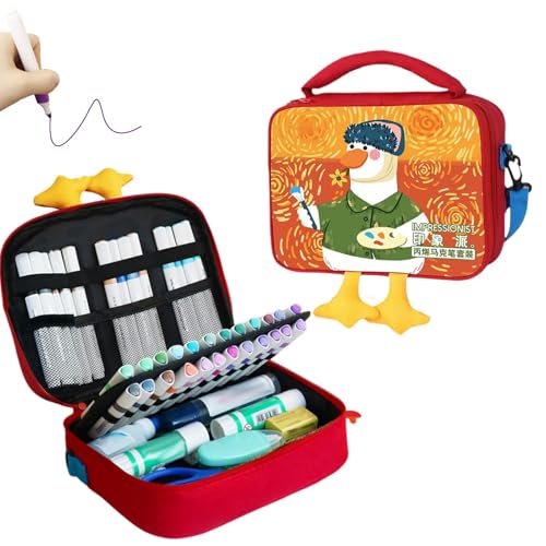 ぬりえ用マーカーペン | 子供用ぬりえマーカーセット | 洗えるマーカーセット ダック収納ケース付き 画材 塗り絵マーカーセット 子供用
