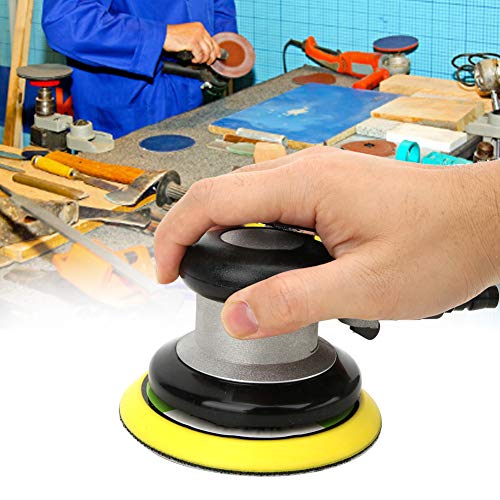 5 Inch Pneumatic, 5in Pneumatic Sander Ed Grinding Waxing Machine Random Orbital Sander with Super Power Tools Japanese Interface 5pcs Sandpapers Tor High Speed Pieces Sandpaper