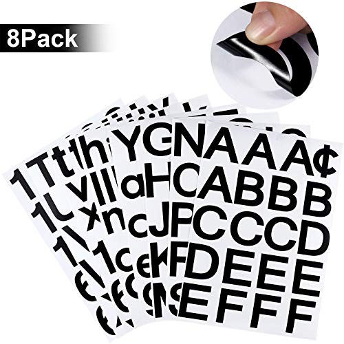 202 Pieces Self-Adhesive Vinyl Letters Numbers Kit, Mailbox Numbers Sticker For Mailbox, Signs, Window, Door, Cars, Trucks, Home, Business, Address Number (Black,2 Inch) #TOP2