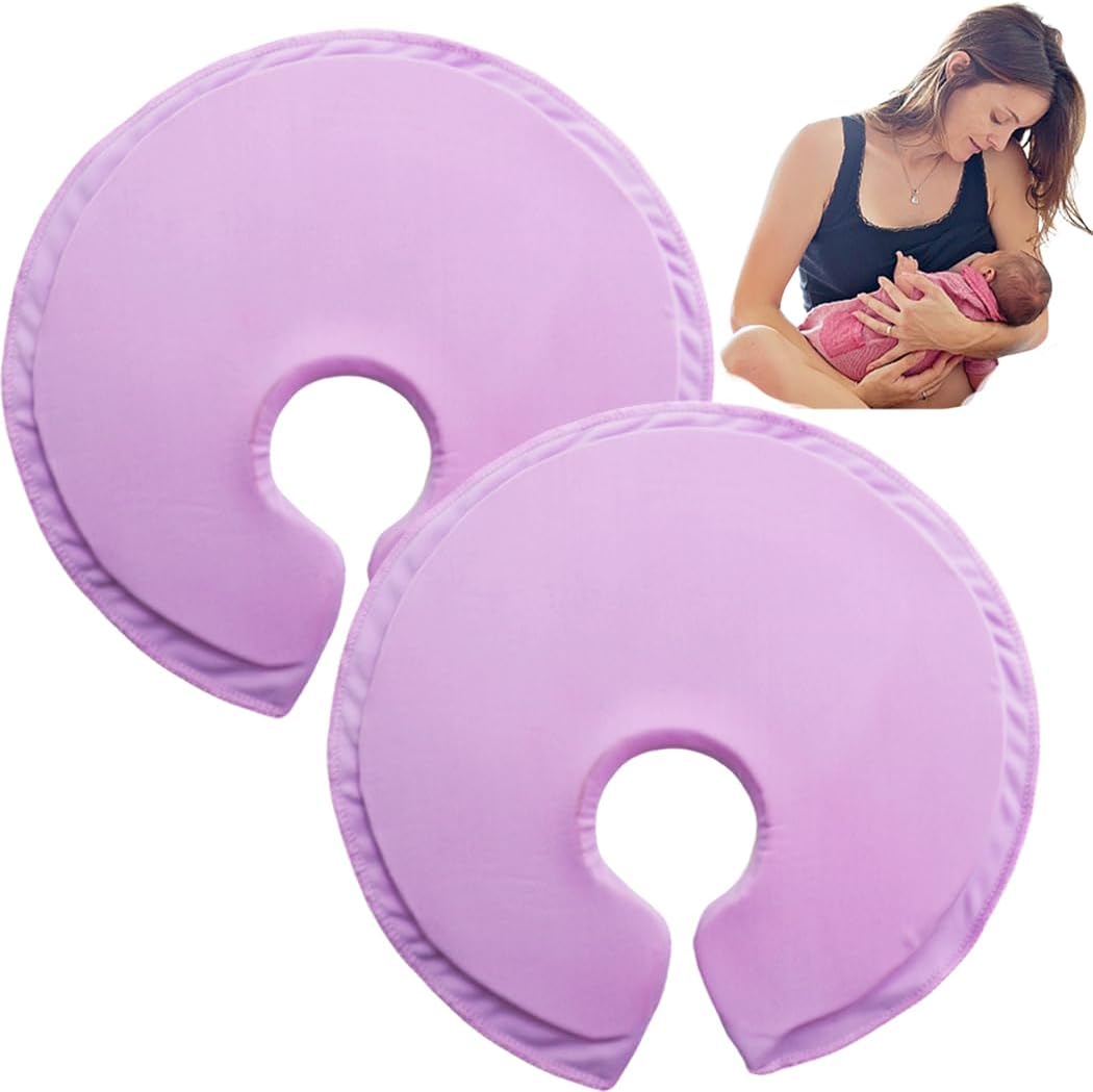 Soft Gel Breast Therapy Pads for Breastfeeding & Pumping, Breast Cooling Pad, Nursing Pain, Mastitis Pain Relief (Purple)