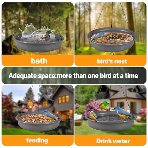 Image of CARGEN Hanging Bird Bath Bowl - Window Bird Water Feeder Tray for Outdoors