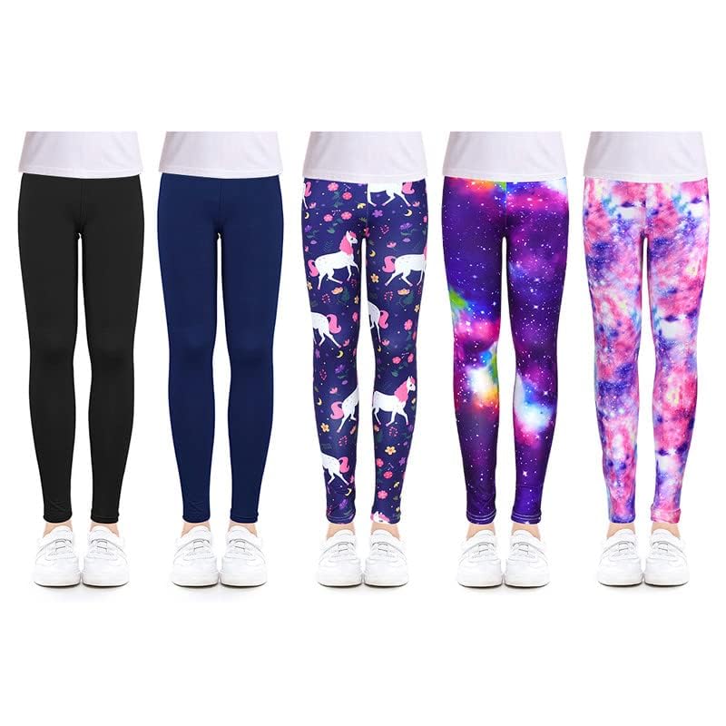 Image of ZukoCert Girls Leggings Multipack - Soft Comfortable Athletic Leggings for Girls 4-12 Years