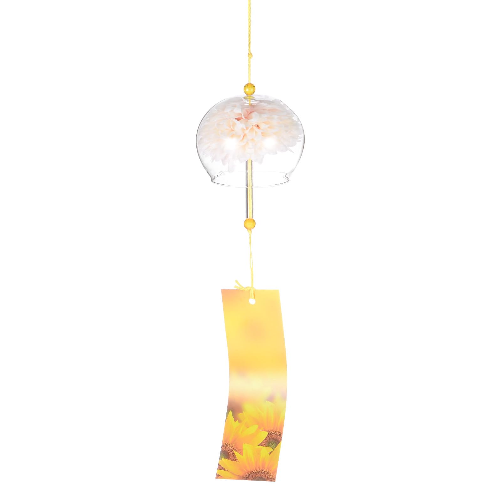 M METERXITY 1-Pack Japanese Wind Chimes, Glass Wind Bells Handmade Pendant, Glass Hanging Wind Chimes for Outdoor/Garden/Patio/Home/Yard Decoration [Champagne]