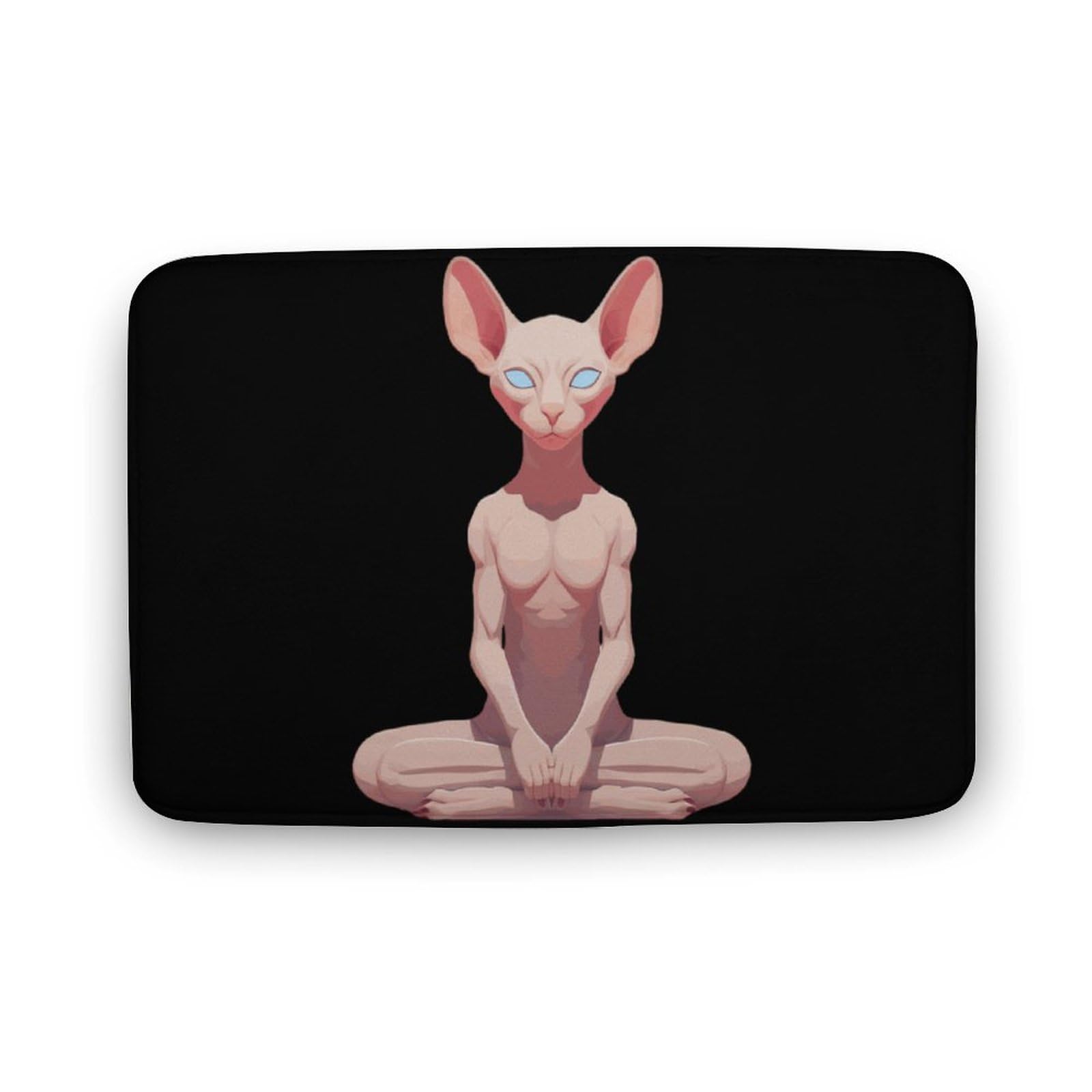 Sphynxs Cat Yoga Coral Velvet Rugs Non-Slip Bathroom Rugs Soft Kitchen Rug Floor Carpet for Home Decor 19.7