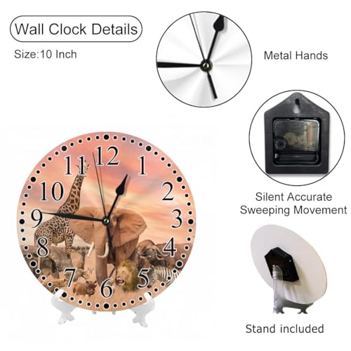 Reloj de pared analógico silencioso 10 pulgadas miniatura 3