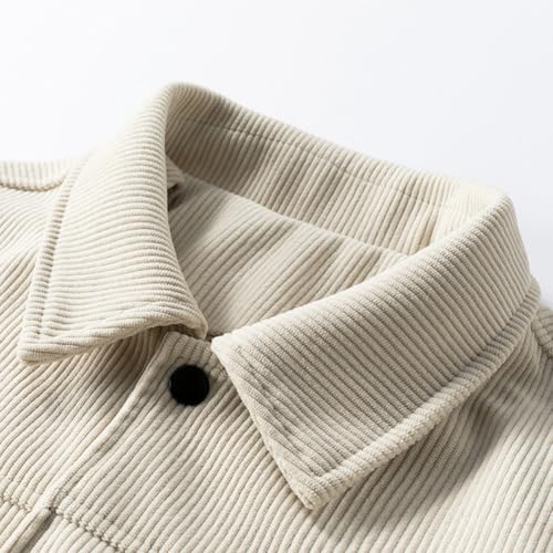 Men's Corduroy Button Lapel Work Jacket, Casual Long Sleeve Flap Pocket Autumn Coat4