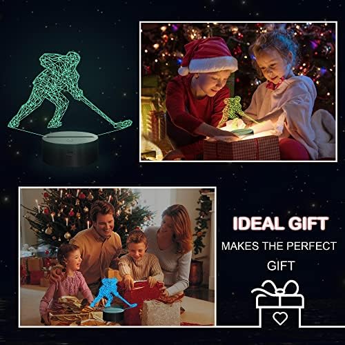 Hockey Player 3D Night Lights for Kids, 16 LED Color Changing Touch Table Desk Lamps Lighting Cool Toys Gifts Birthday Xmas Decoration for Boys Sports Ice Hockey Fans 6 51XycZleJmL. AC