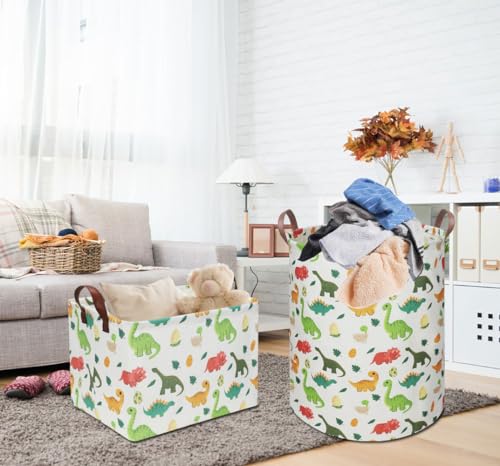 Image of 19.7 inch Dinosaur Laundry Basket,Dirty Clothes Laundry Hamper,Waterproof Foldable Toys Storage Bin,Room Decor, Gift Baskets, Baby Nursery Hamper(Cute Dinosaur)