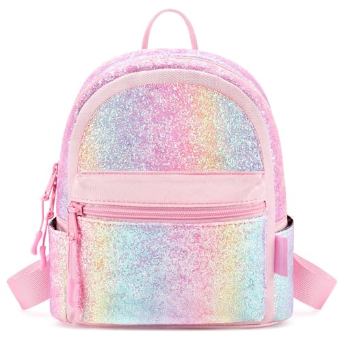 mibasies Mini Backpack for Girls Kids Rainbow Purse Dance Bag for Girls Gifts age 2 3 4 5 6 7 8 yrs