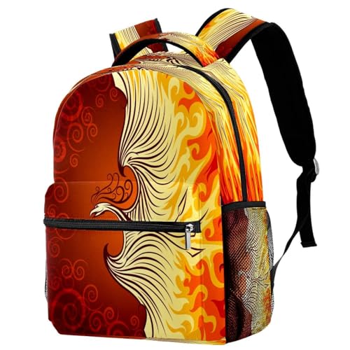Sac à dos d'école phénix avec feu imprimé multicolore ultra résistant