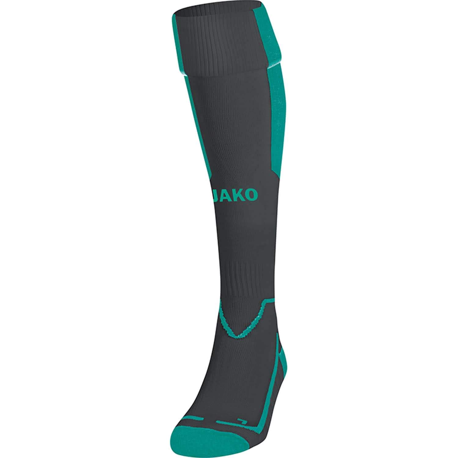JAKO Lazio Socks Unisex Socks - Anthracite/Turquoise, 5 (43-46)
