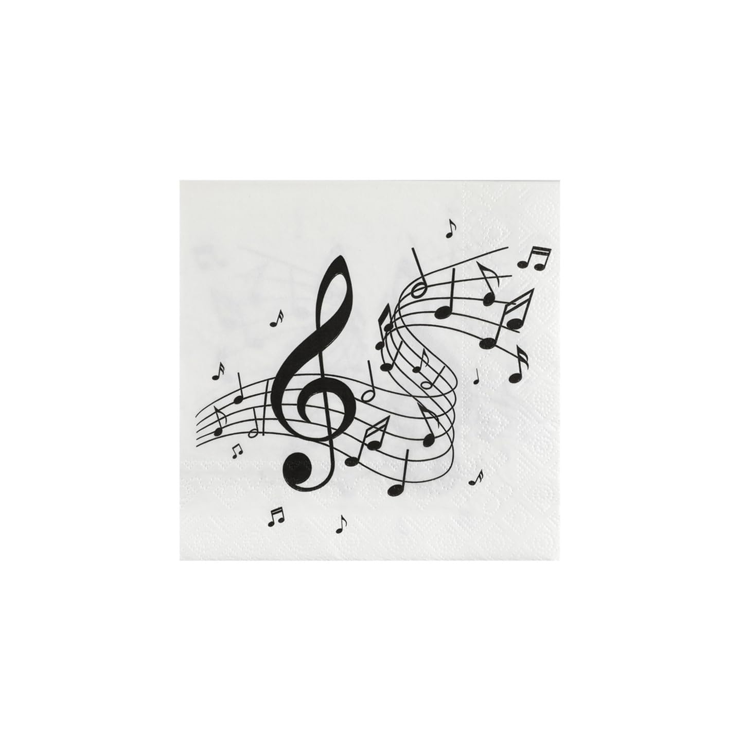 SANTEX 20 Music Note Paper Napkins, Decoupage Napkins, Musical Note Party Tableware, Disco Party Napkins, Musician Birthday Partyware