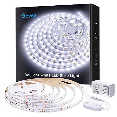 Comparison: Best White For Kitchen Cabinets 10 Govee White LED Strip Lights, Upgraded 16.4ft Dimmable LED Light Strip 6500K Bright Daylight White, Strong Adhesive, 300 LEDs Flexible Tape Lights for Mirror, Kitchen Cabinet, Bedroom, Christmas Decor
