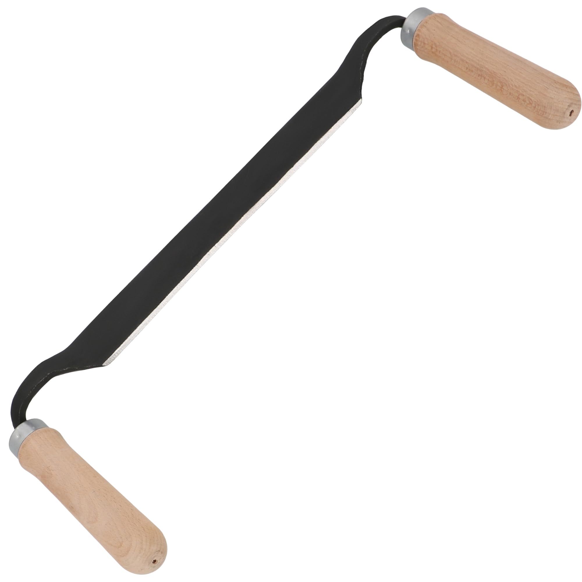 KOTARBAU® Cuchillo de Tracción - Cuchillo de Tracción Recto - Acero al Carbono - 220 mm - Negro - Desbastadora Manual - Herramienta para Madera - con Mango de Madera Ergonómico