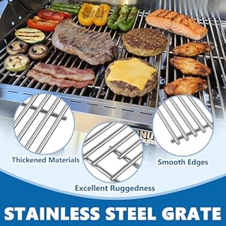 SafBbcue 97888 Grill Grates for Monument Grill 24633 13892 17842 24367 35633 41847NG Grill Replacement Parts, Stainless Steel Cooking Grids for Monument 35633R 35633B D405 D425 4-Burner Accessories