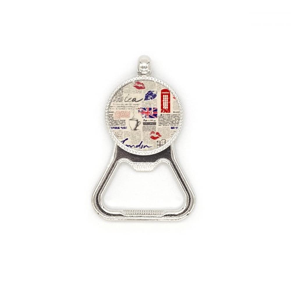 Décapsuleur acier inoxydable drapeau Royaume-Uni ouvre-bouteille vintage motif lèvres