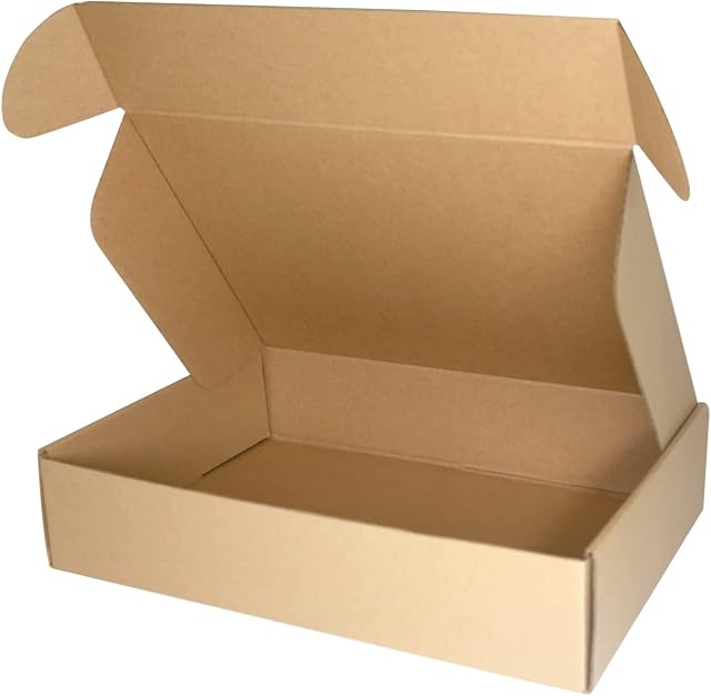 PACK4YA 330×225×72mm Small Parcel Postal Boxes Royal Mail PiP Corrugated Cardboard Boxes for Posting A4 C4 Brown Mailing Postage Shipping Boxes for Small Business Storing or Gift Packaging(5 Pcs)