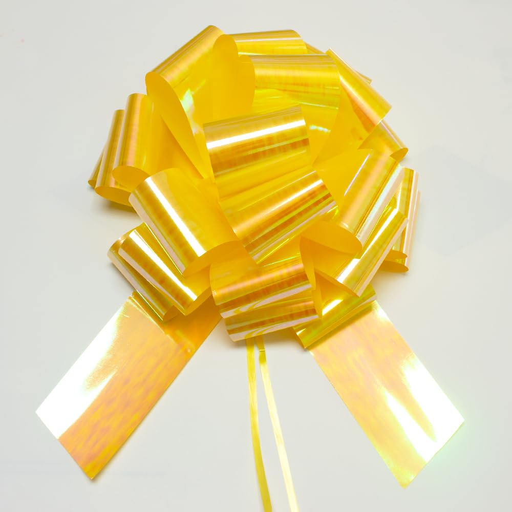 HSXJJ 1Pcs Big Gift Bow,14 Inch Giant Large Pull Bow Big Bow,Great Gift Bow for appliances,Bikes,Table Decorations and Party Events (Yellow)