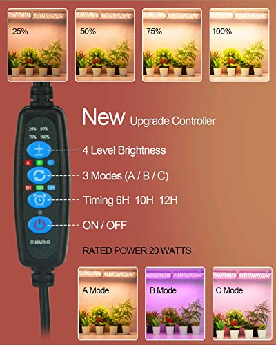 Dommia Grow Light, 4 Dimmable Levels Full Spectrum Grow Light With Auto On & Off Timer, 256 Leds Sunlike Plant Growing Lamp For Seedlings, Veg, Bloom, Idea For Indoor Plants（2Pcs) #TOP3