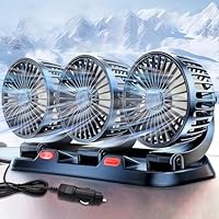 Auto Ventilator für Rücksitz,12V Auto Lüfter,Tragbare 360° drehbar Auto Fan Ventilator,2 Geschwindigkeiten Kühlender Ventilator Wohnmobil,Mini Ventilator Auto Innenrau für Lkw, Van, Suv, Rv