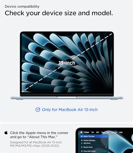 Spigen for MacBook Air 13 inch Case M5 (2026), MacBook Air 13 inch M4/M3/M2 (2025-2022), Urban Fit Protective Premium Fabric Case Cover, 13.6 inch, A3449 A3240, A3113, A2681, Black - image 2