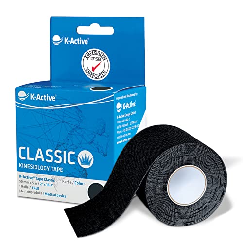 Kinesiotape k-active noir 5cmx5m ruban de kinésiologie élastique pour sportifs