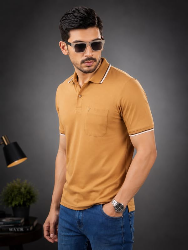 Image of Pro Riders Urban Men's Cotton Rich Polo T-Shirt with Pocket |Regular Fit| Office
