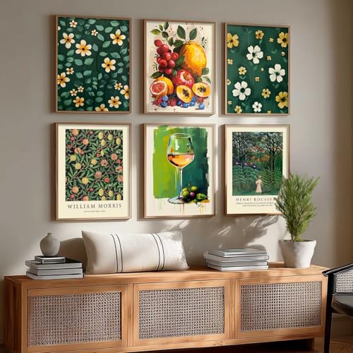Image of kotart - Floral Wall Art For Wall Decor Living Room Bedroom | Floral Wall Poster With Frames Home Decor Paintings Set of 6 (19X25 INCH, C)