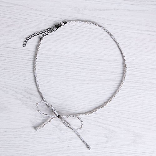 C.QUAN CHI Collier Papillon Fait Main Mignon Collier Ras De Cou Femme Collier Perle Collier Hawaien Collier Fermoir élastique Bijoux De Fantaisie - Ajustable Chain – Image 4