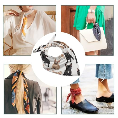 Silk Like Head Scarf for Women Bandanas Hair Scarf Wrap Neck Square Scarves4