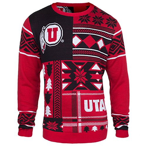 FOCO Utah Patches Ugly Crew Neck Sweater Medium