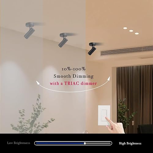 Miniatura 4 de Foco de techo LED regulable, ángulo ajustable, 4.72 pulgadas, montaje empotrado, luz direccional de aluminio, monopunto para interiores, acento para