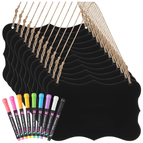 MotiMind 12 Pcs 4 x 6 Small Hanging Chalkboard...